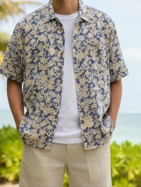 Tori Richard Honolulu Hawaiian Shirt XL Sea Turtle Ocean Print Made in Hawaii Al